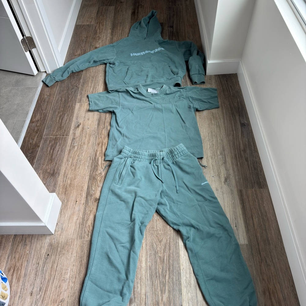 Human race Bluegreen Hoodie, T-Shirt, and Sweatpants Set